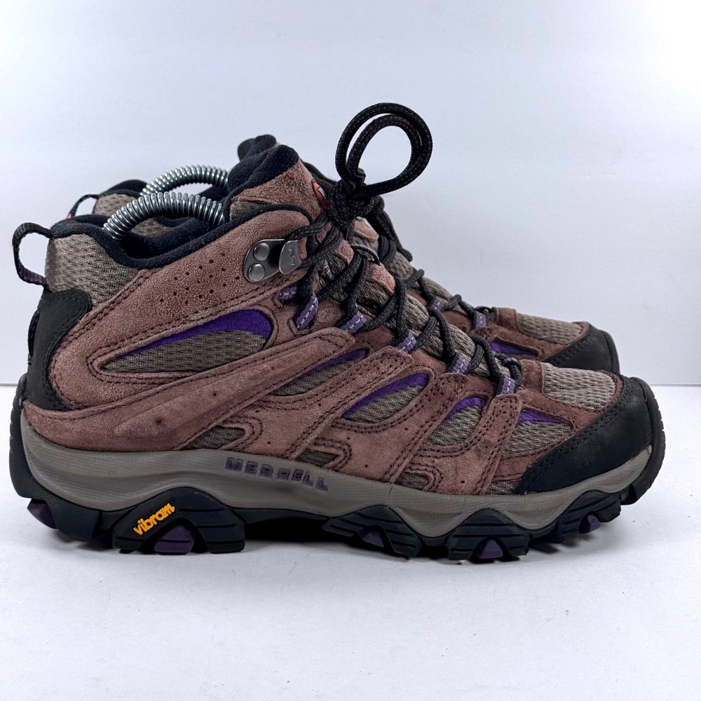 Merrell Moab 3 Mid Hiking Boots Womens 8 Brown Purple J035870 Vibram